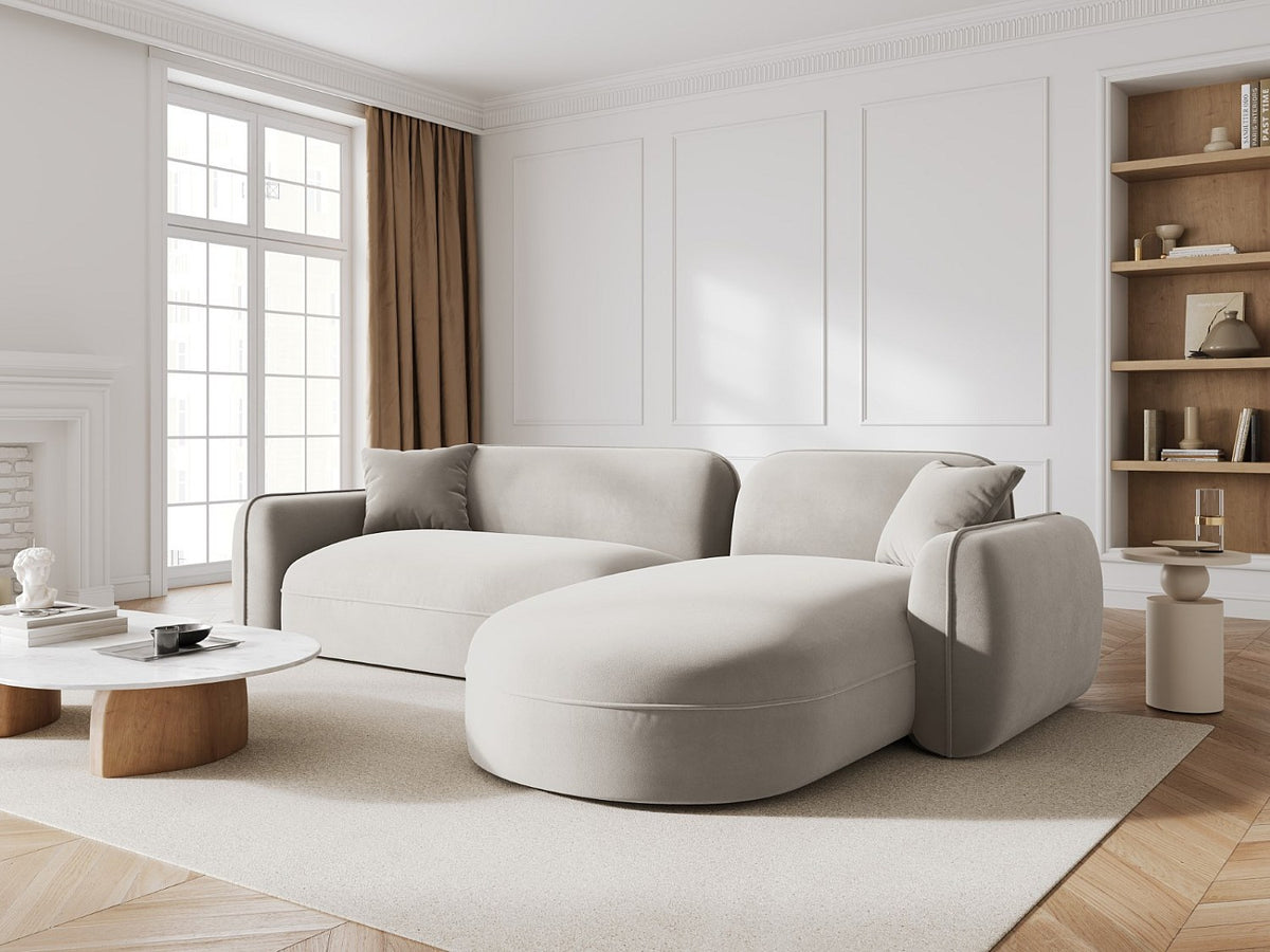 Canapé modulable 4 places beige velours