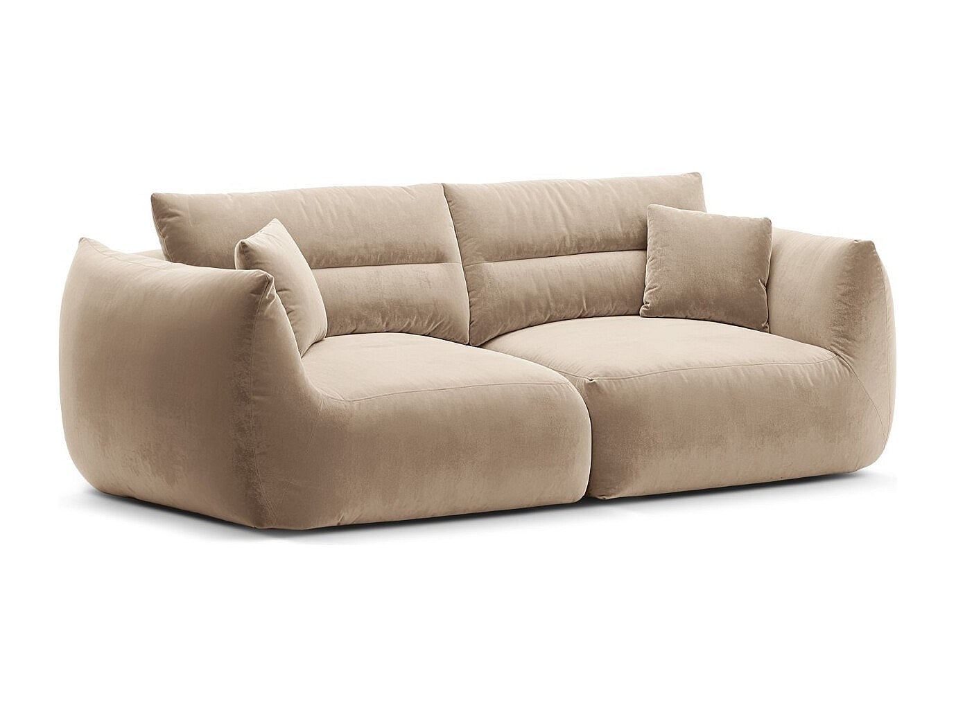 Canapé modulable 3 places beige velours