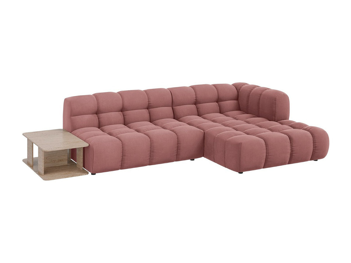 Canapé modulable 4 places rose velours