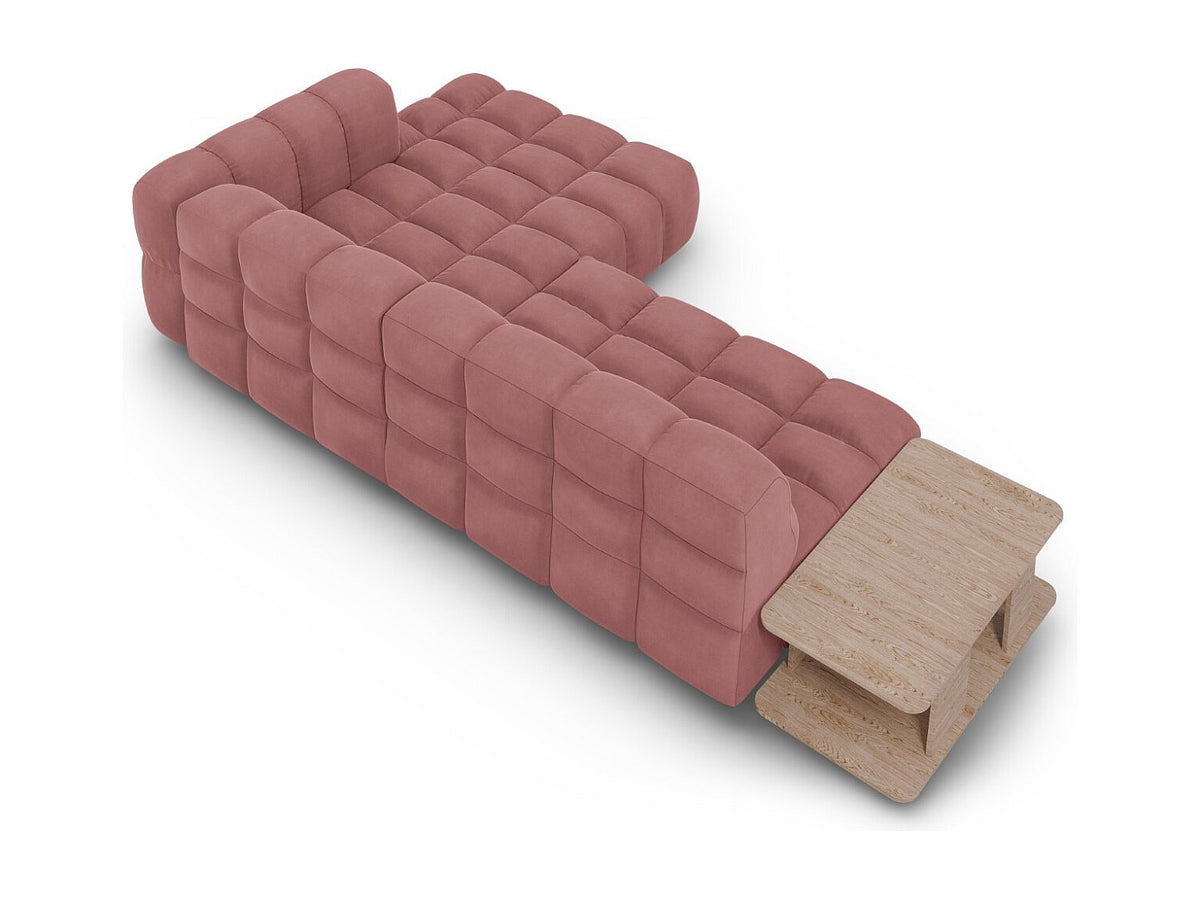 Canapé modulable 4 places rose velours