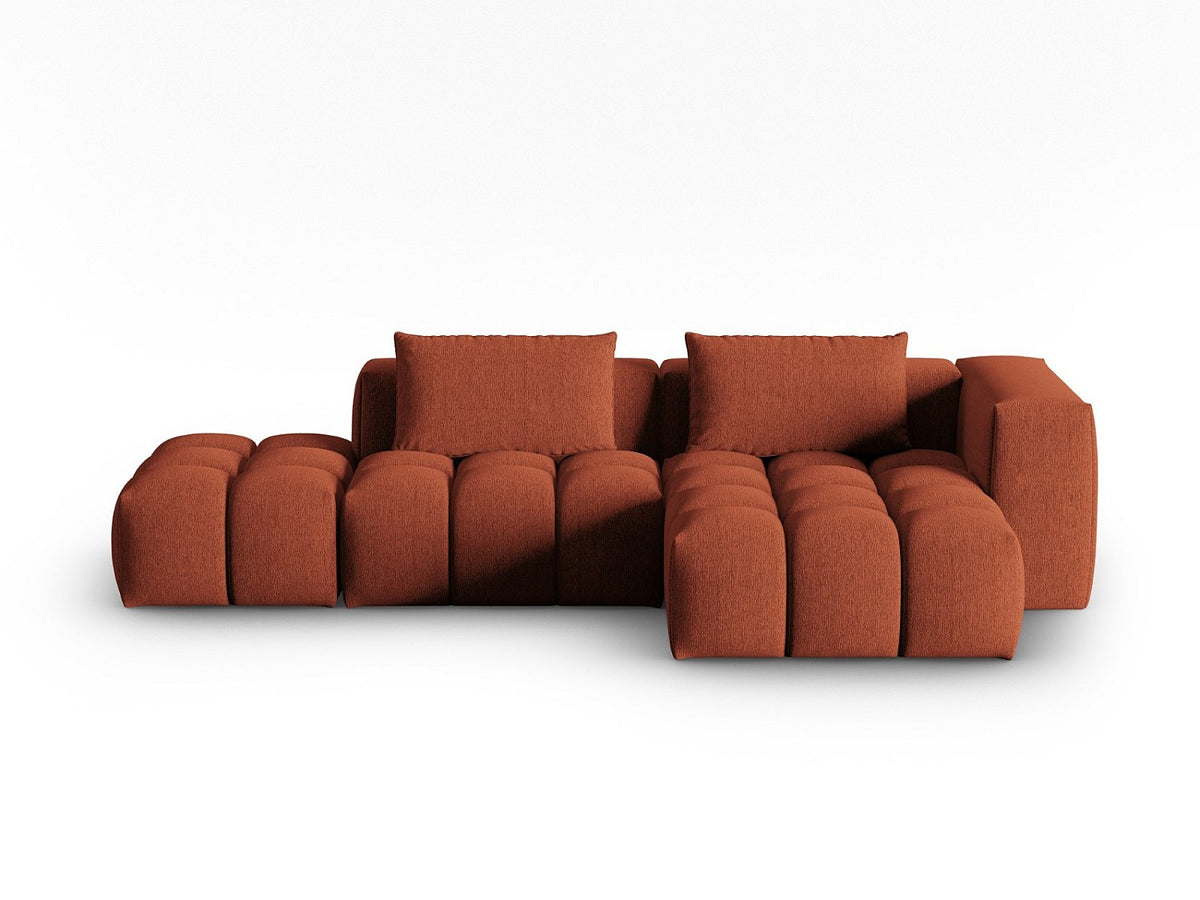 Canapé modulable 4 places orange tissu