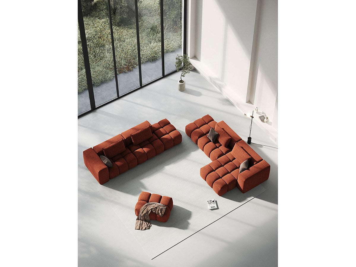 Canapé modulable 4 places orange tissu