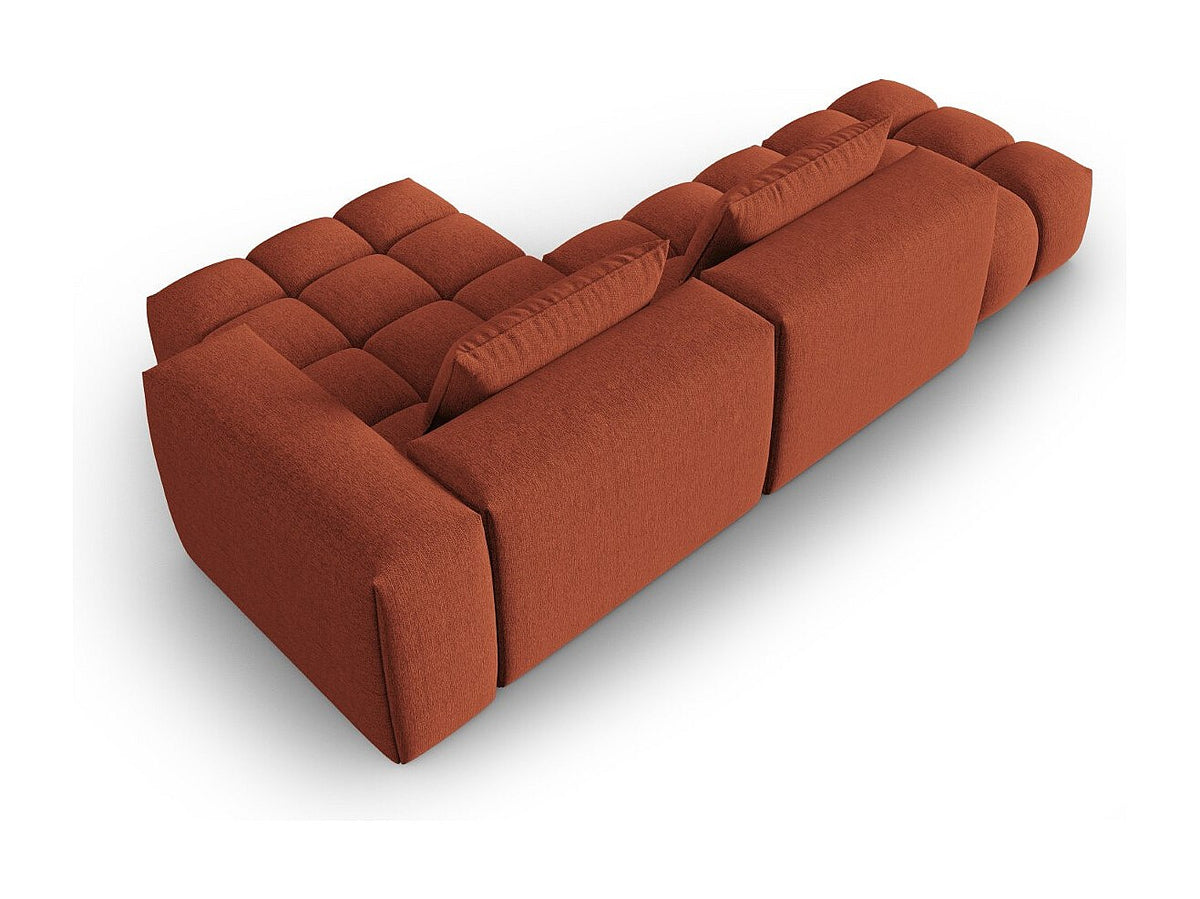Canapé modulable 4 places orange tissu