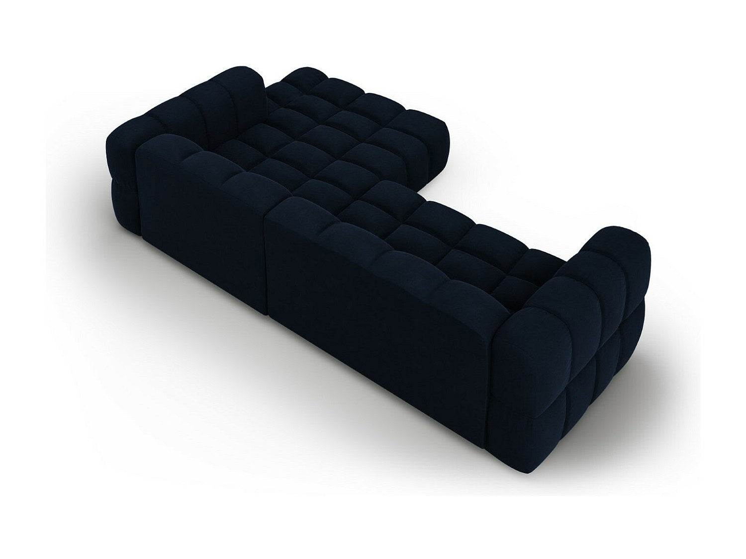 Canapé modulable 4 places bleu velours