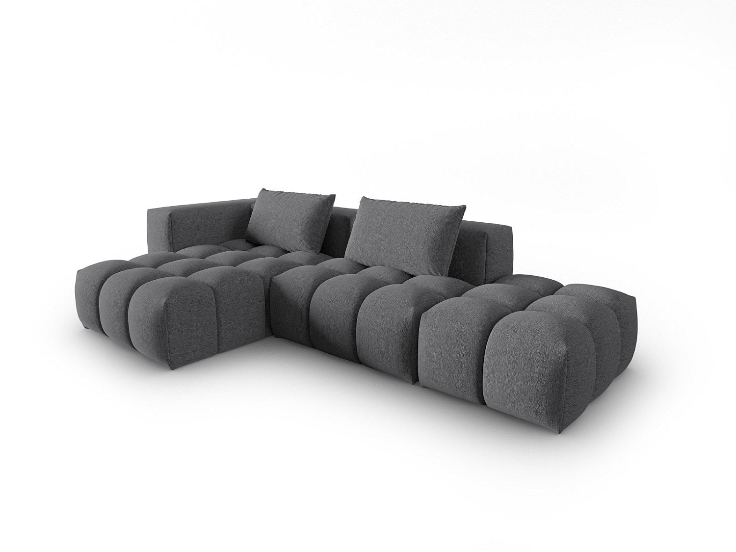 Canapé modulable 4 places gris tissu