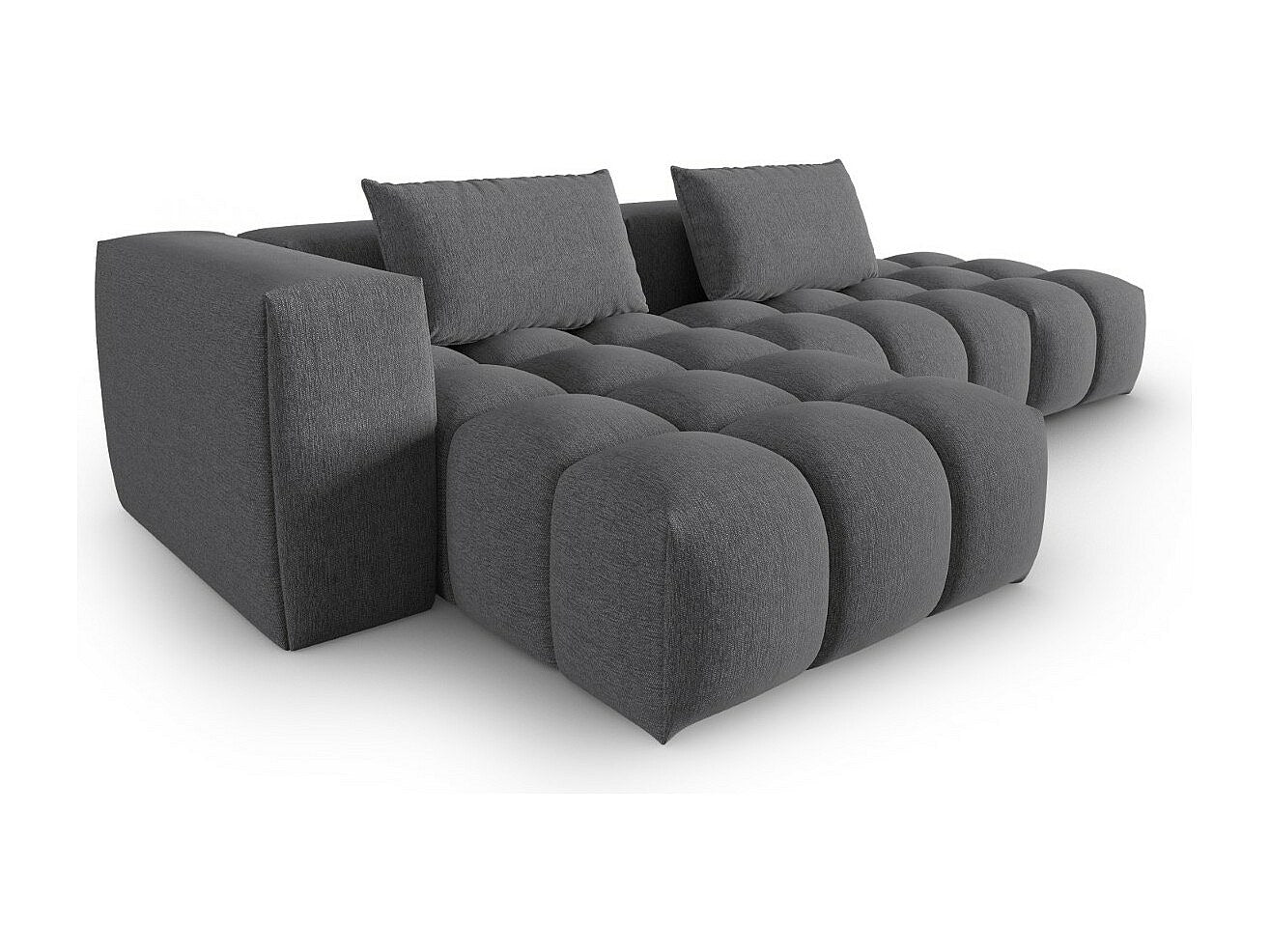 Canapé modulable 4 places gris tissu
