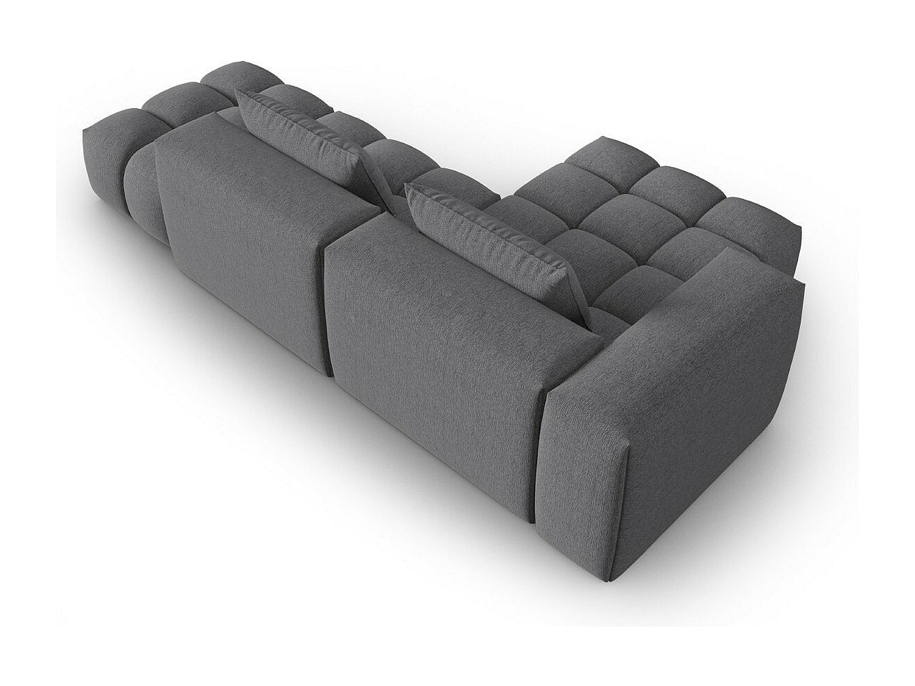 Canapé modulable 4 places gris tissu