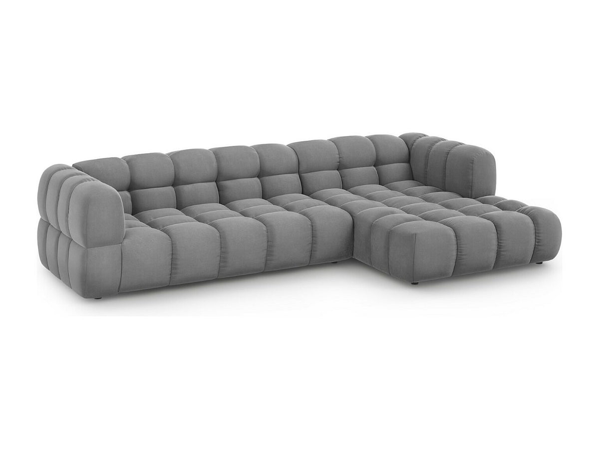 Canapé modulable 4 places gris velours