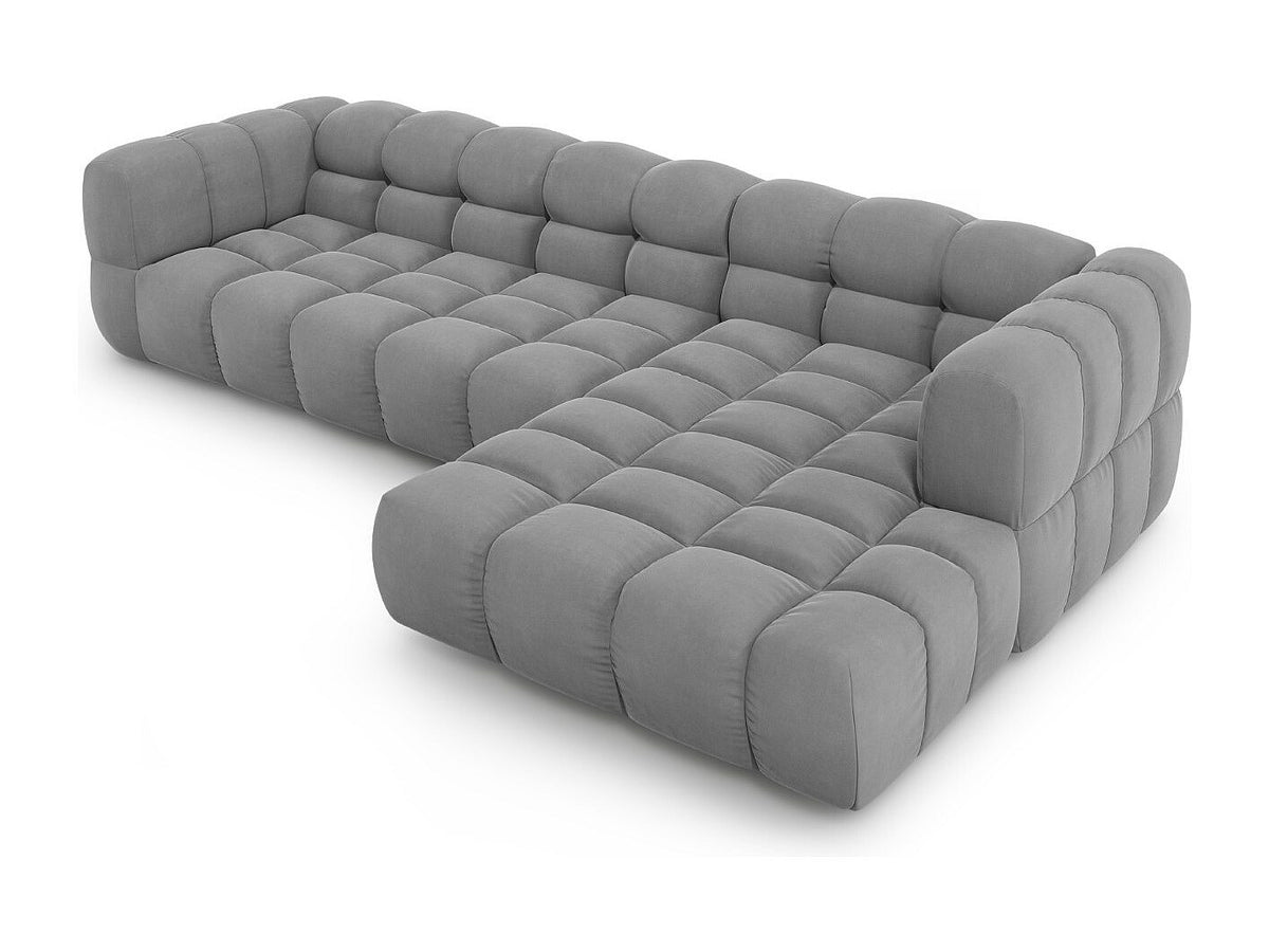 Canapé modulable 4 places gris velours