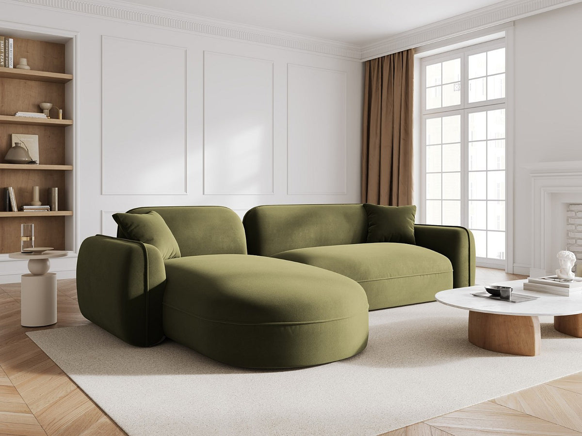 Canapé modulable 4 places vert velours