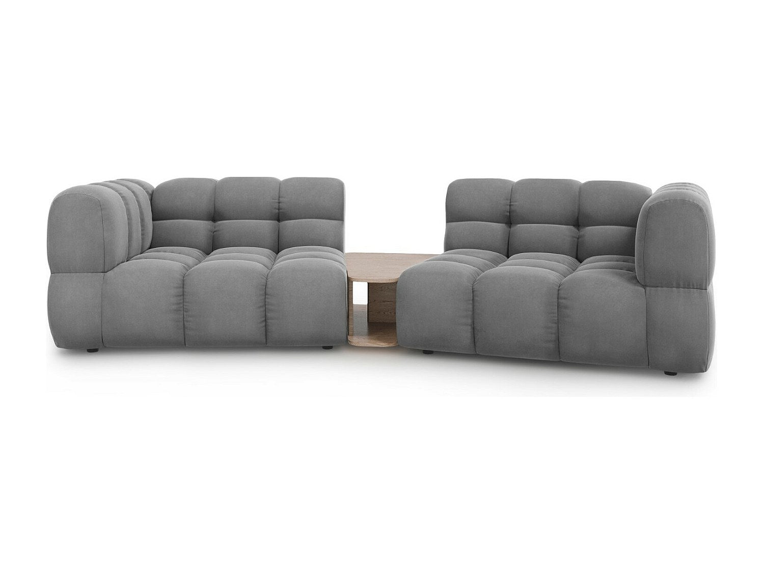 Canapé modulable 2 places gris velours