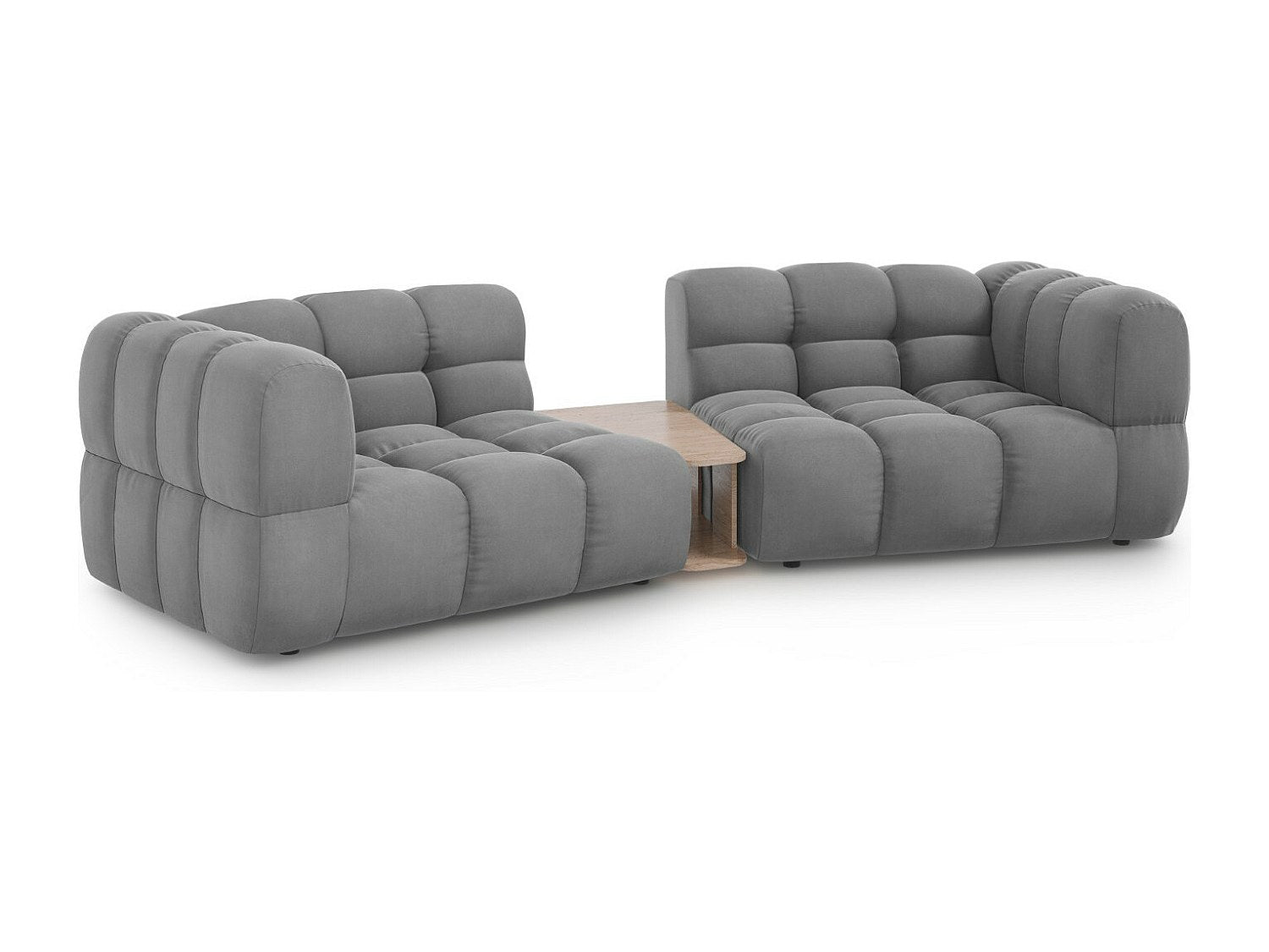 Canapé modulable 2 places gris velours