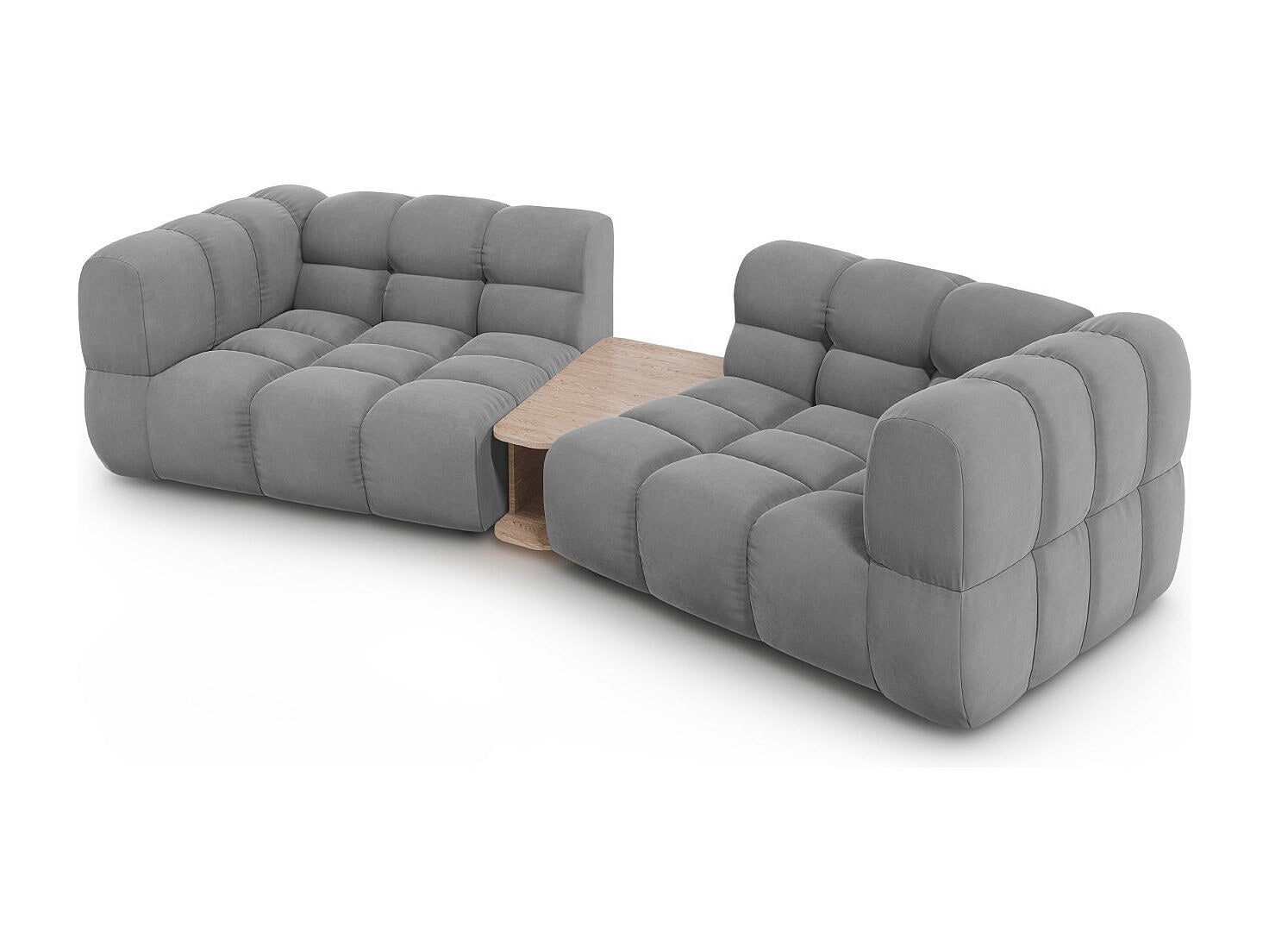 Canapé modulable 2 places gris velours
