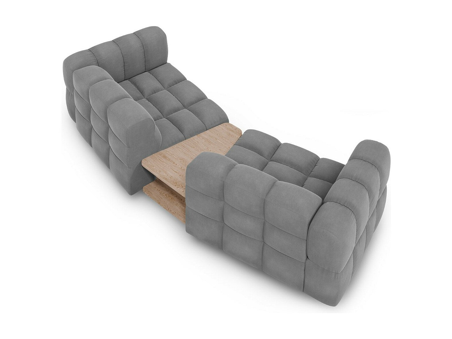 Canapé modulable 2 places gris velours