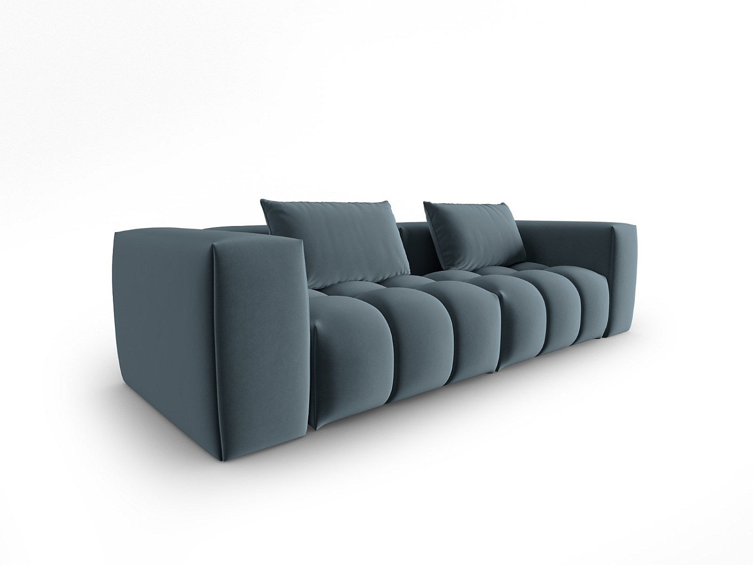 Canapé modulable 3 places bleu velours