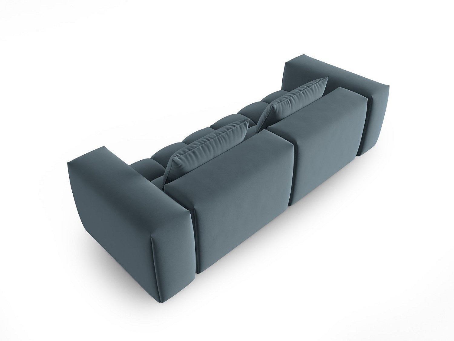 Canapé modulable 3 places bleu velours