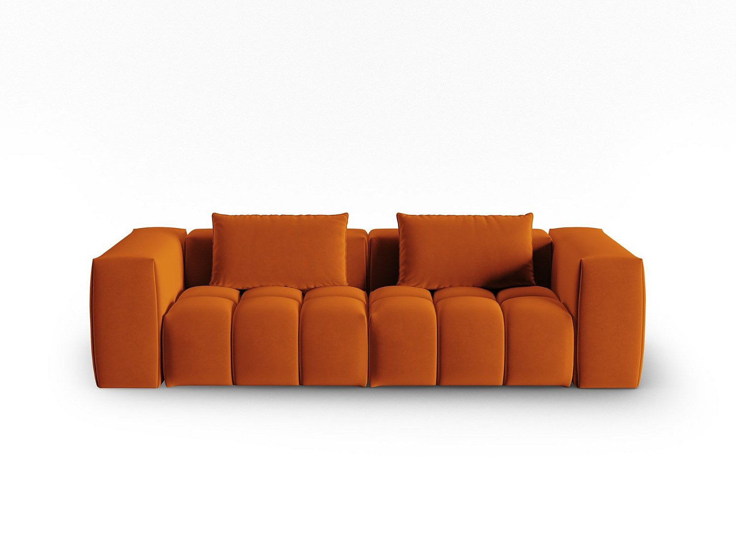 Canapé modulable 3 places orange velours