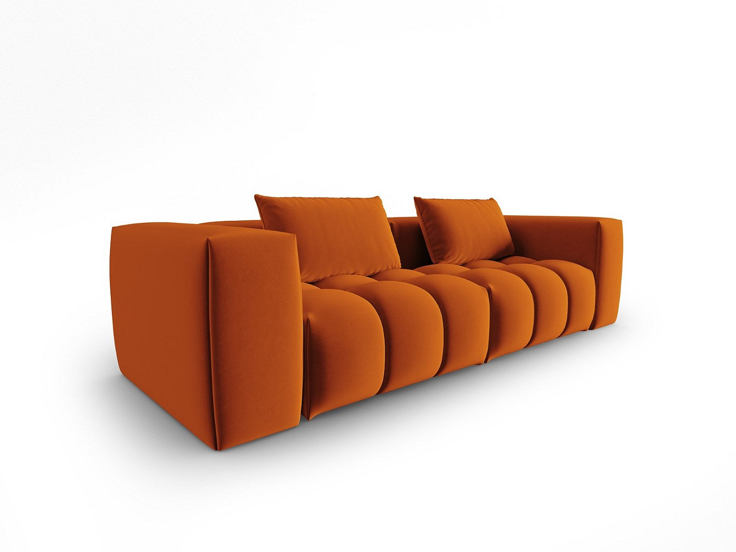 Canapé modulable 3 places orange velours