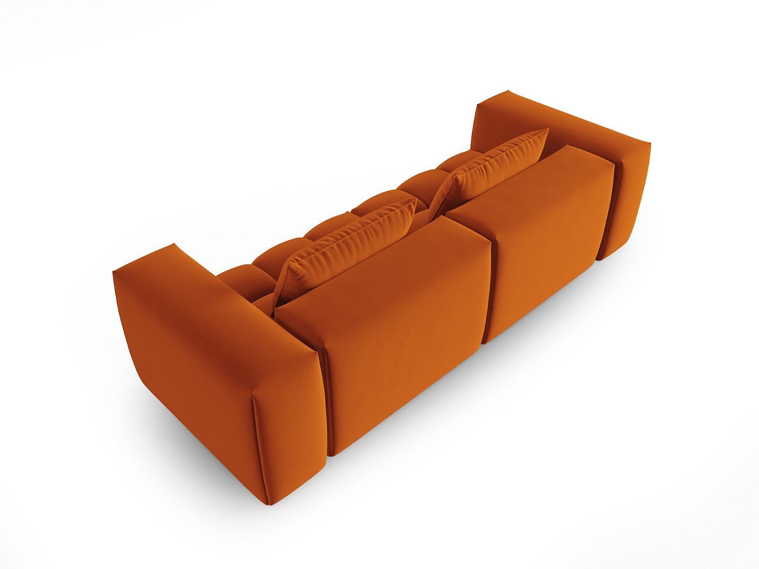 Canapé modulable 3 places orange velours
