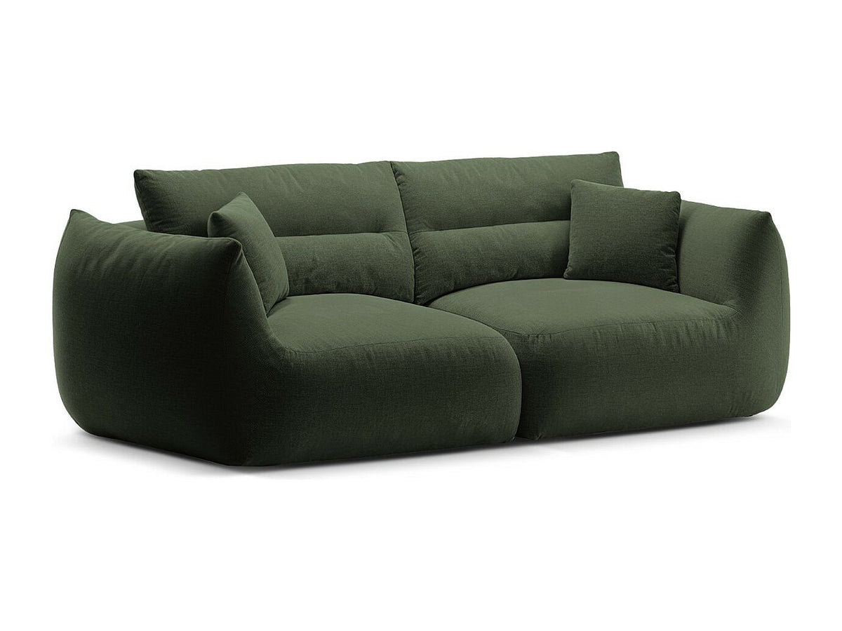 Canapé modulable 3 places vert tissu