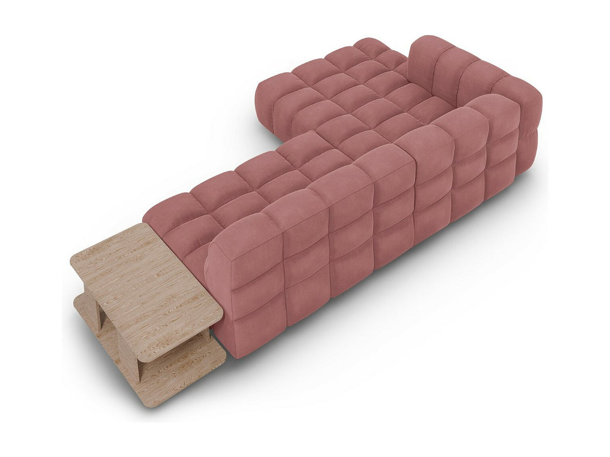 Canapé modulable 4 places rose velours