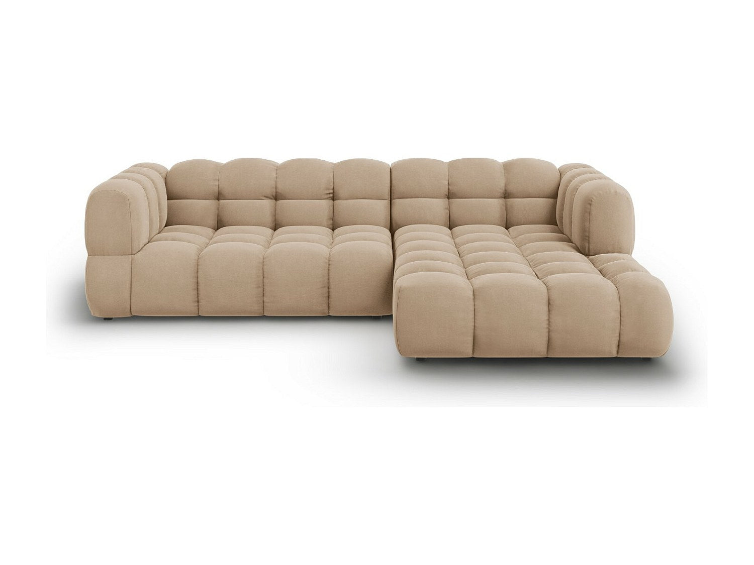 Canapé modulable 4 places marron velours