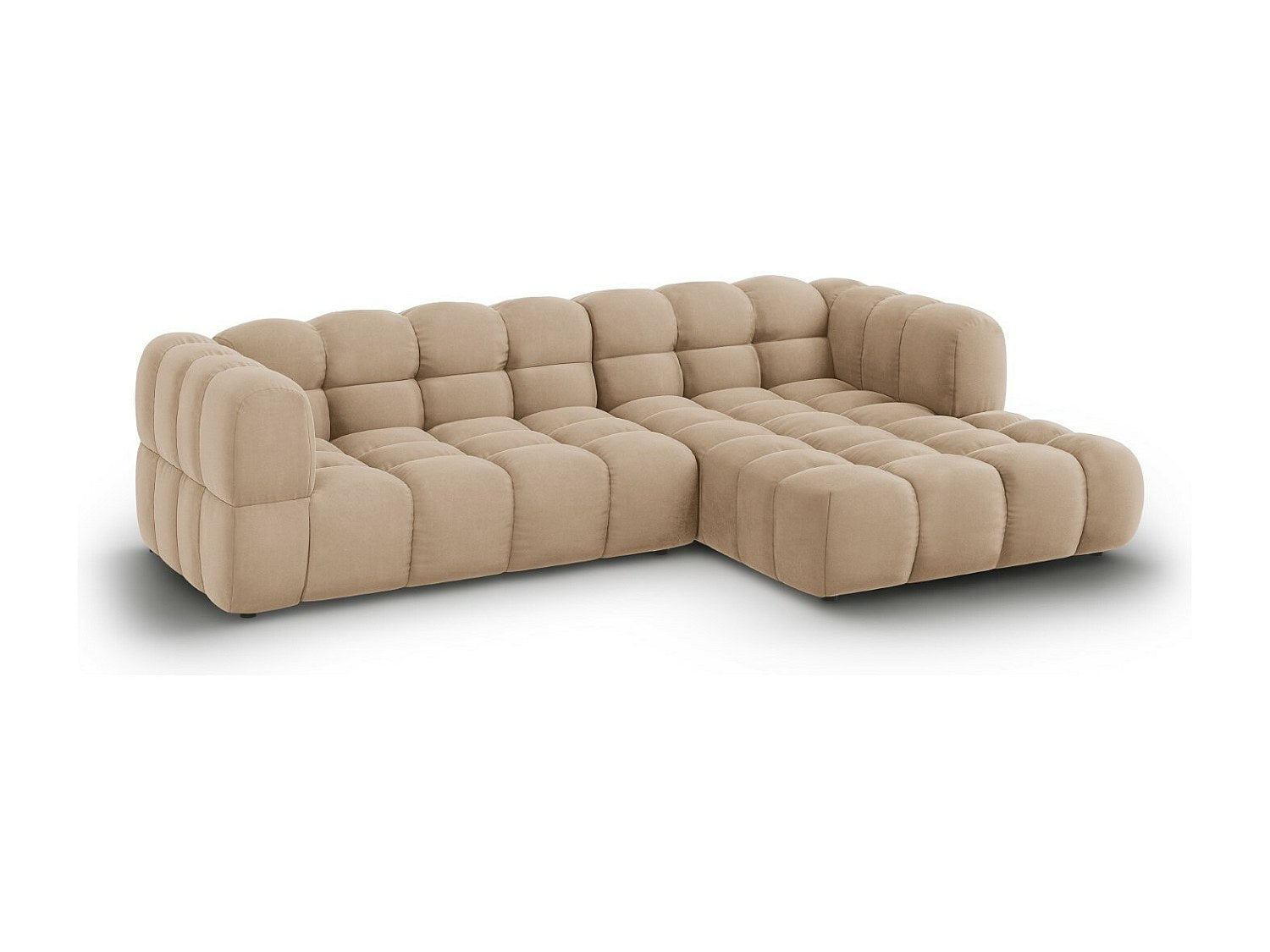 Canapé modulable 4 places marron velours