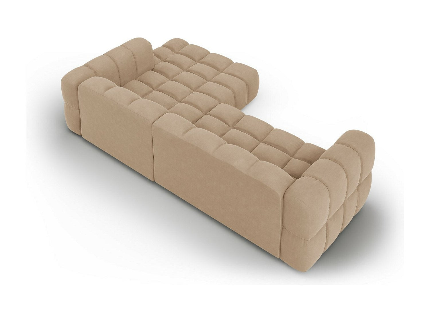 Canapé modulable 4 places marron velours