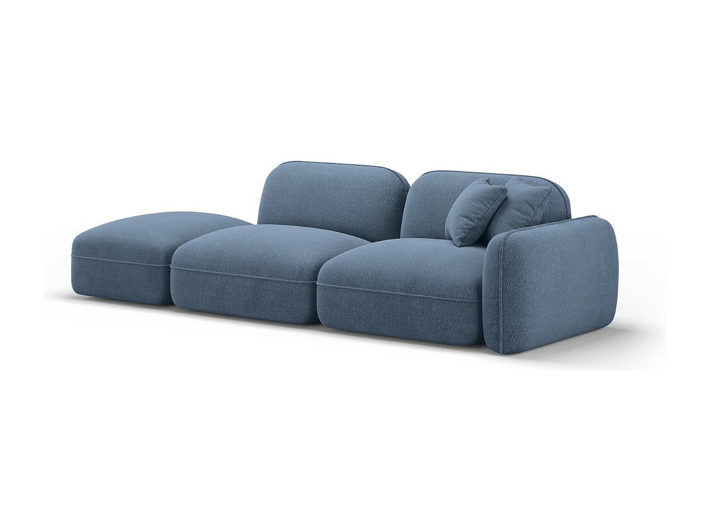 Canapé modulable 3 places bleu velours