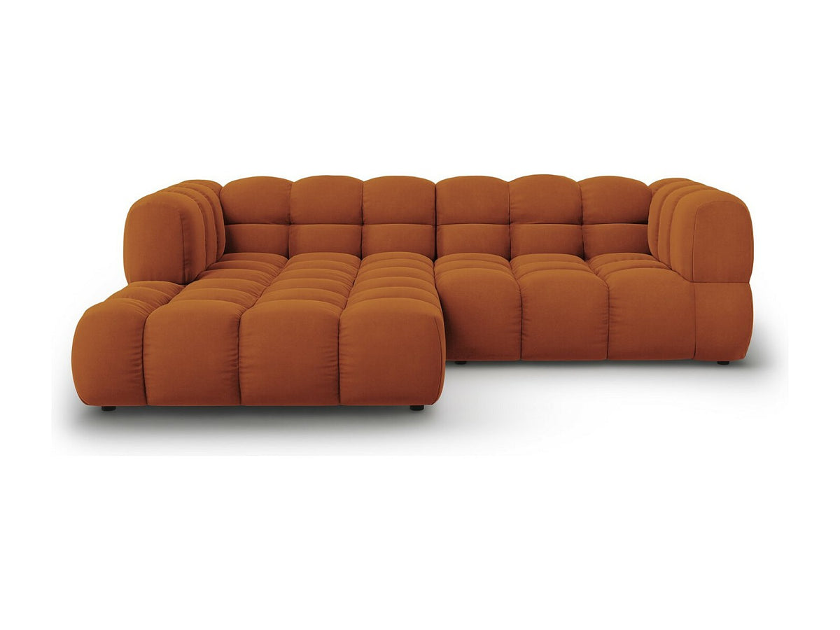 Canapé modulable 3 places orange velours