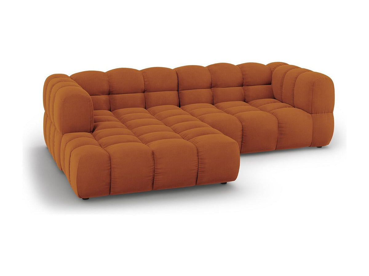 Canapé modulable 3 places orange velours