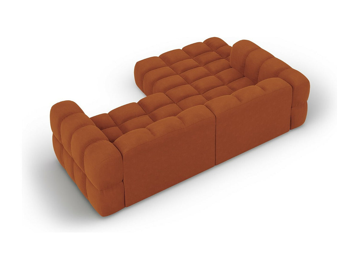 Canapé modulable 3 places orange velours