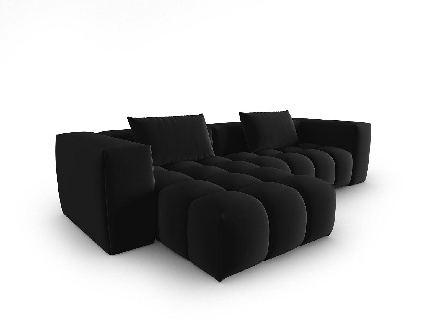 Canapé modulable 3 places noir velours