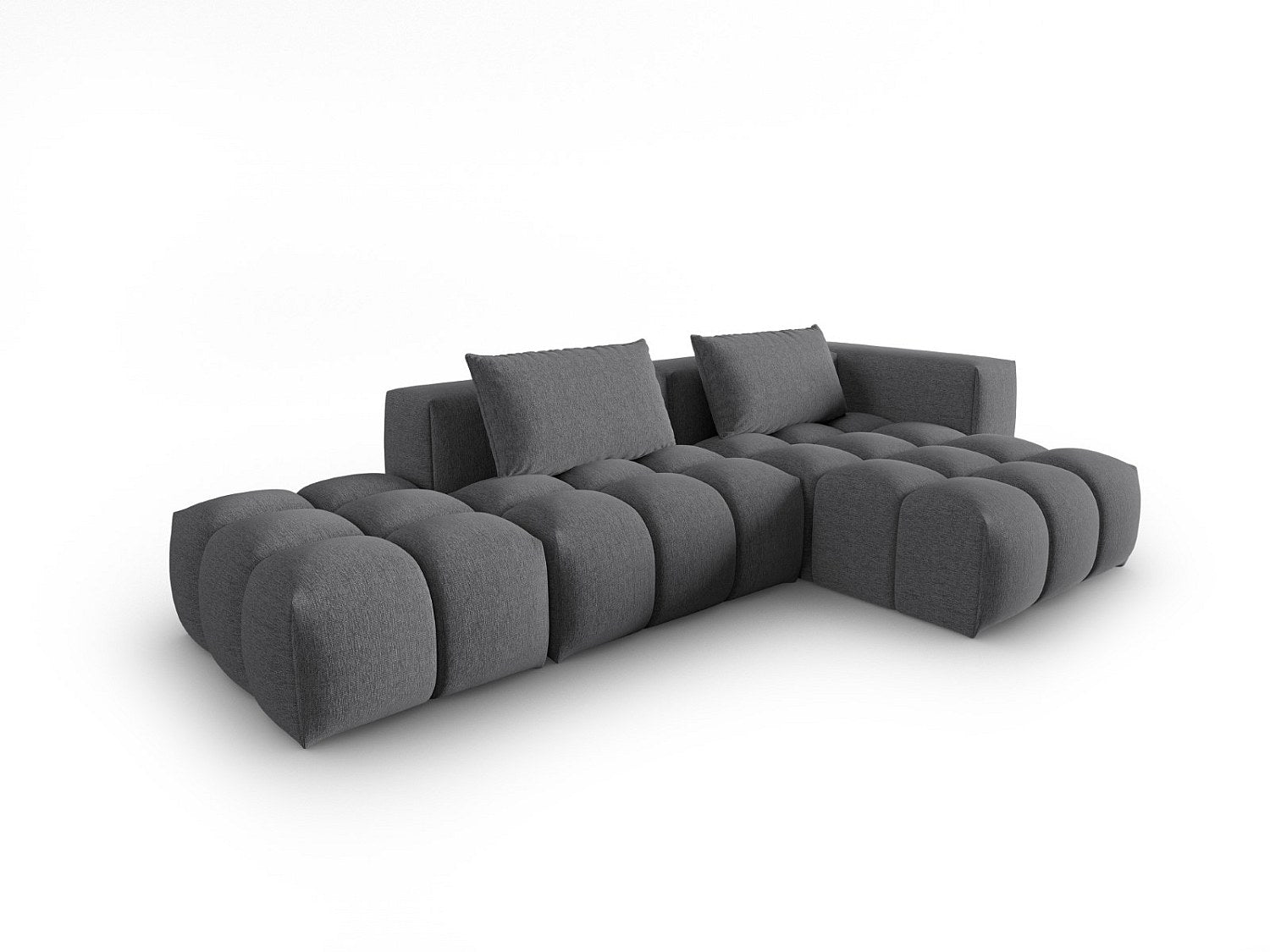 Canapé modulable 4 places gris tissu