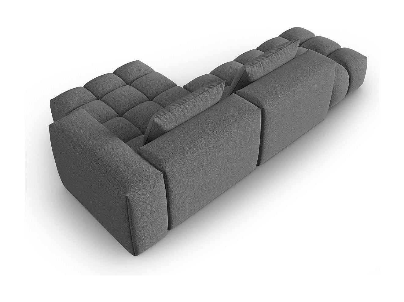 Canapé modulable 4 places gris tissu