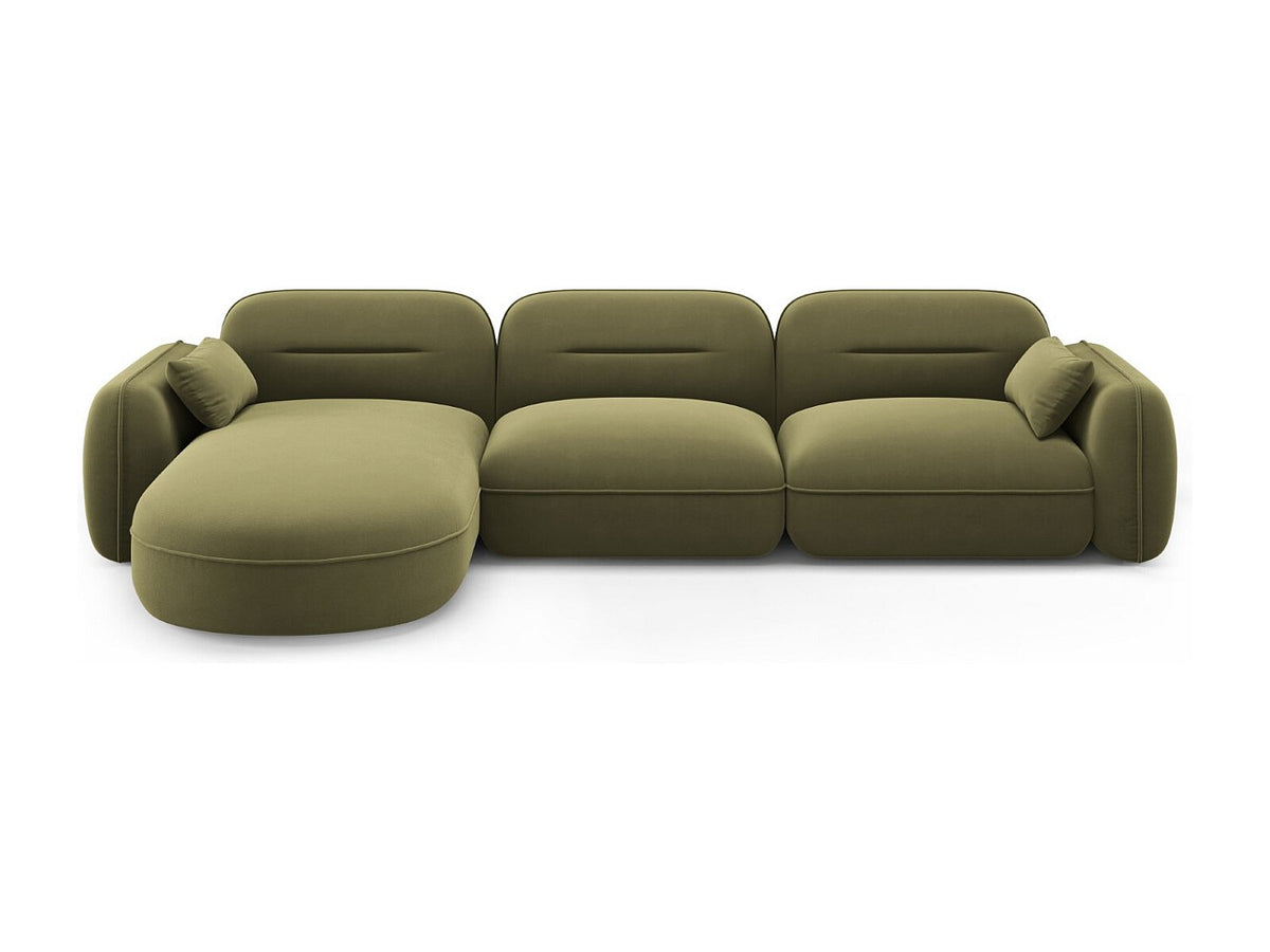 Canapé modulable 4 places vert velours