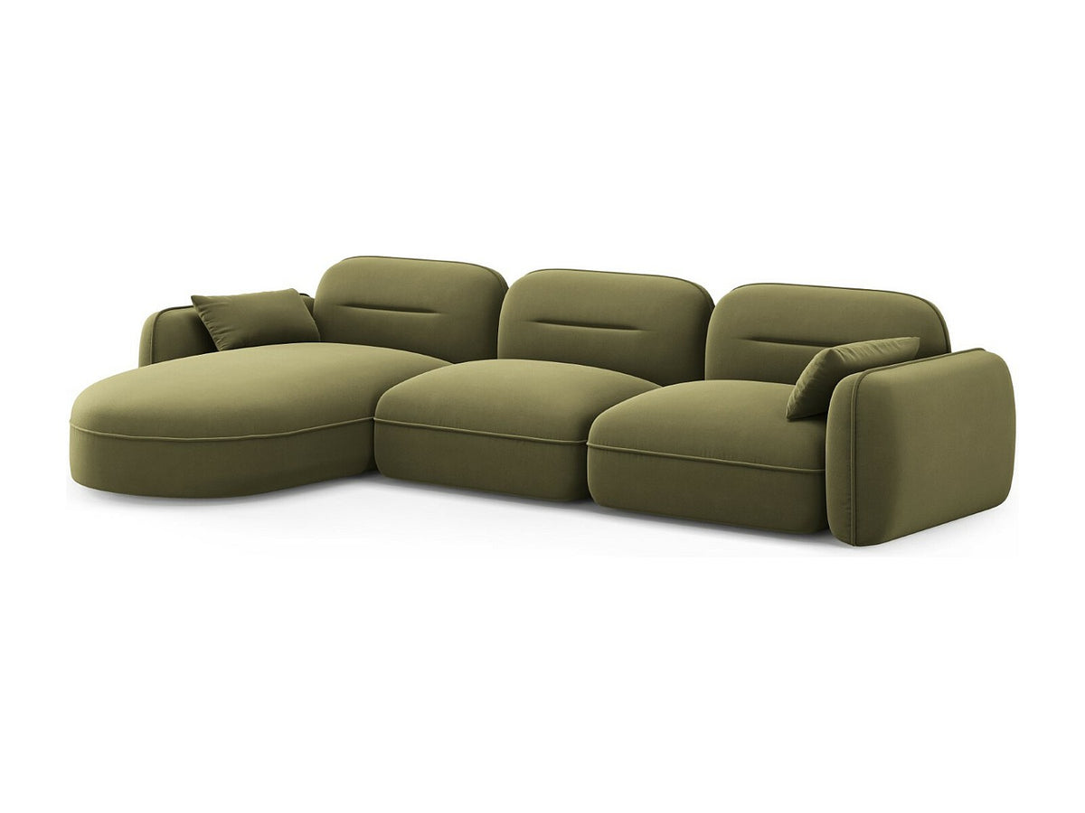 Canapé modulable 4 places vert velours
