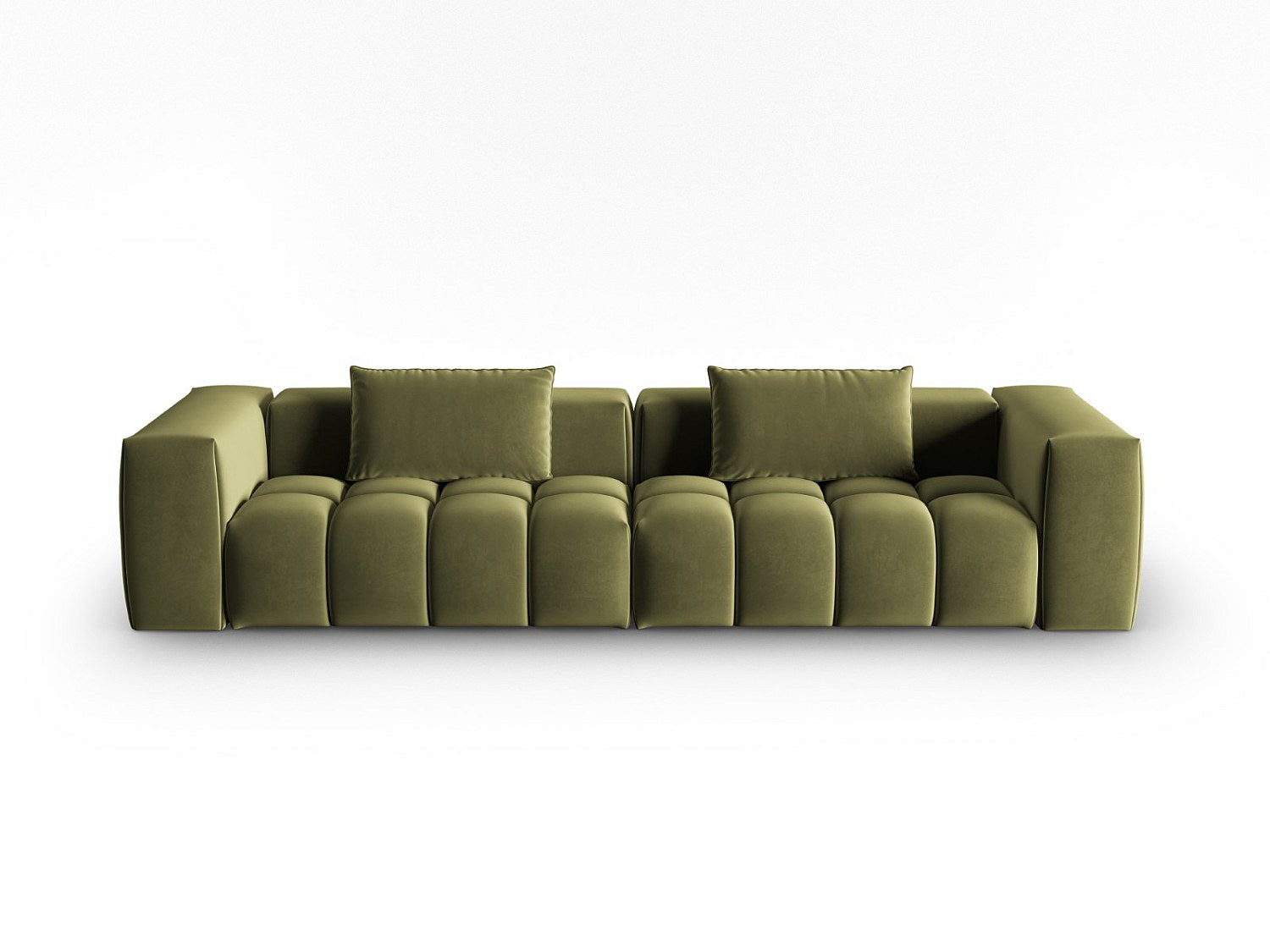 Canapé modulable 5 places vert velours