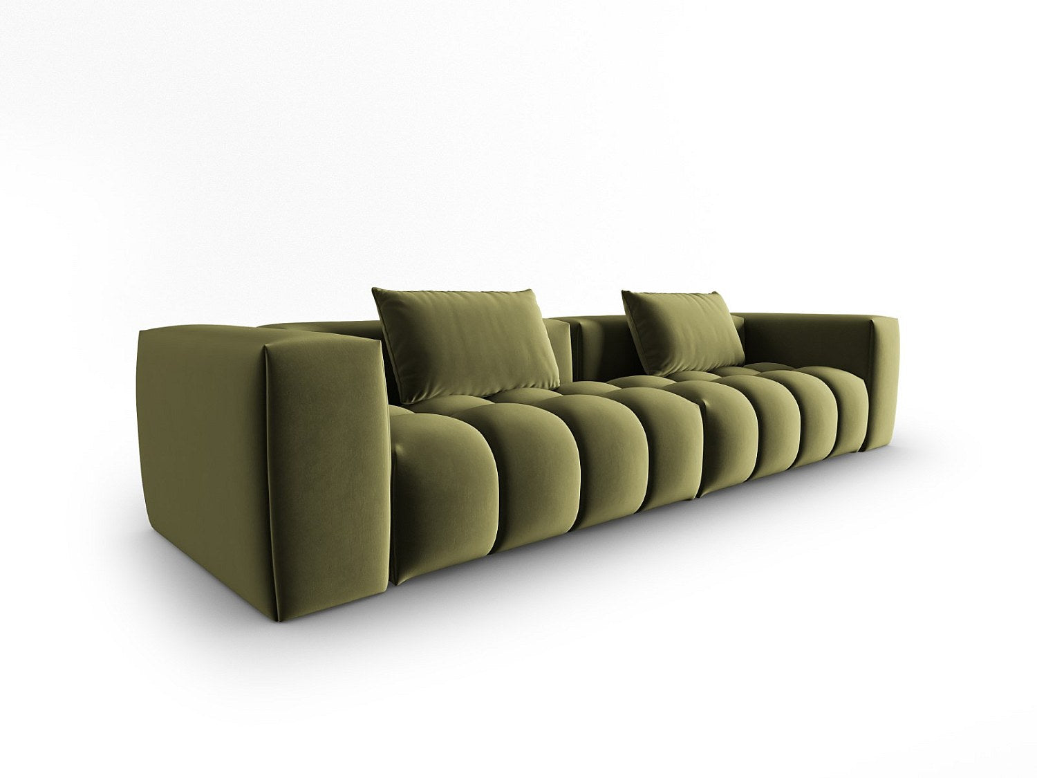 Canapé modulable 5 places vert velours