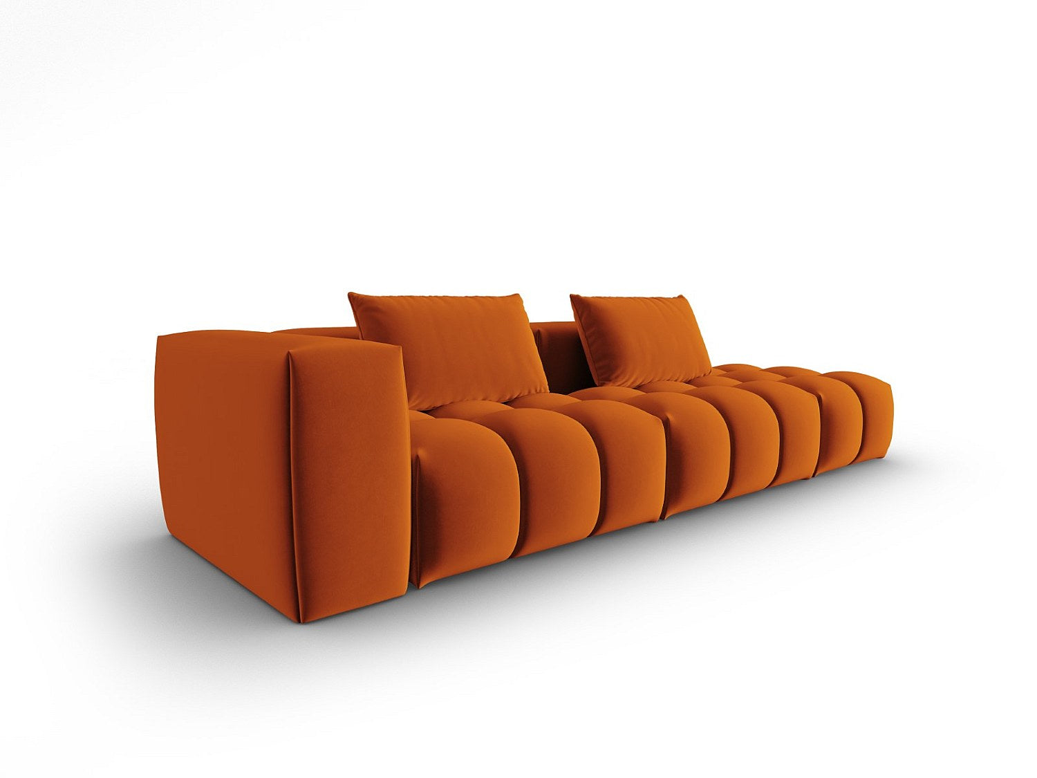 Canapé modulable 3 places orange velours