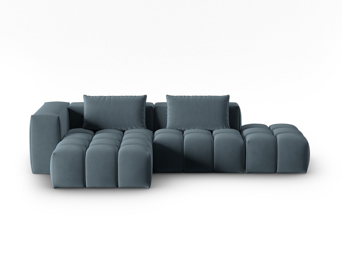 Canapé modulable 4 places bleu velours