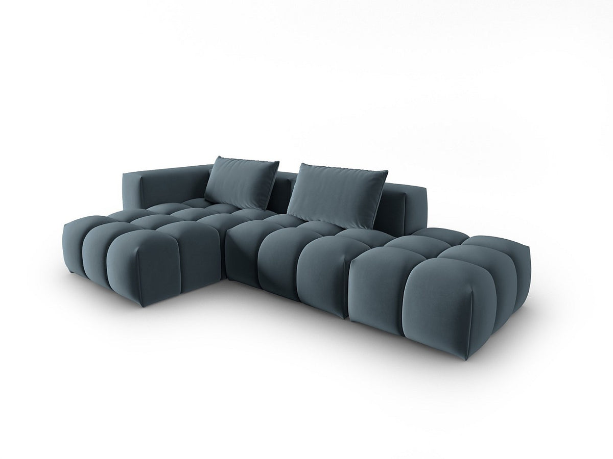 Canapé modulable 4 places bleu velours