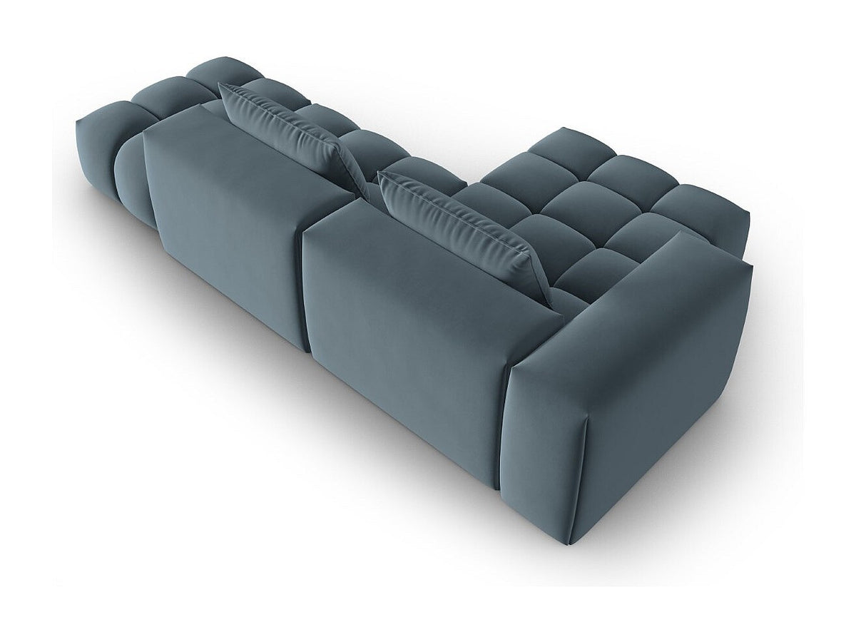 Canapé modulable 4 places bleu velours
