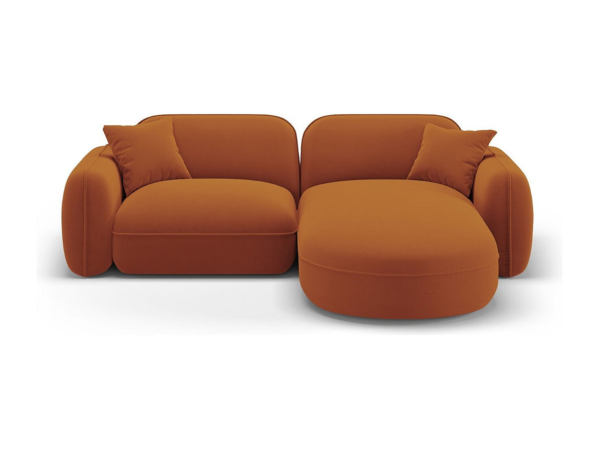 Canapé modulable 3 places orange velours