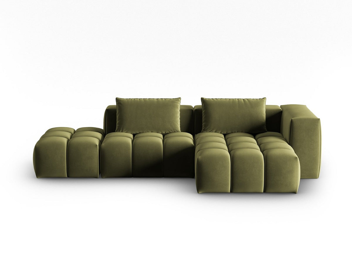 Canapé modulable 4 places vert velours