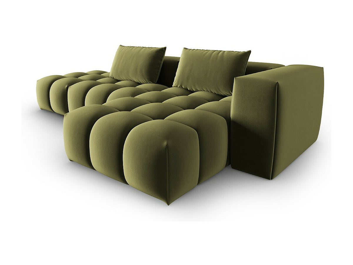 Canapé modulable 4 places vert velours