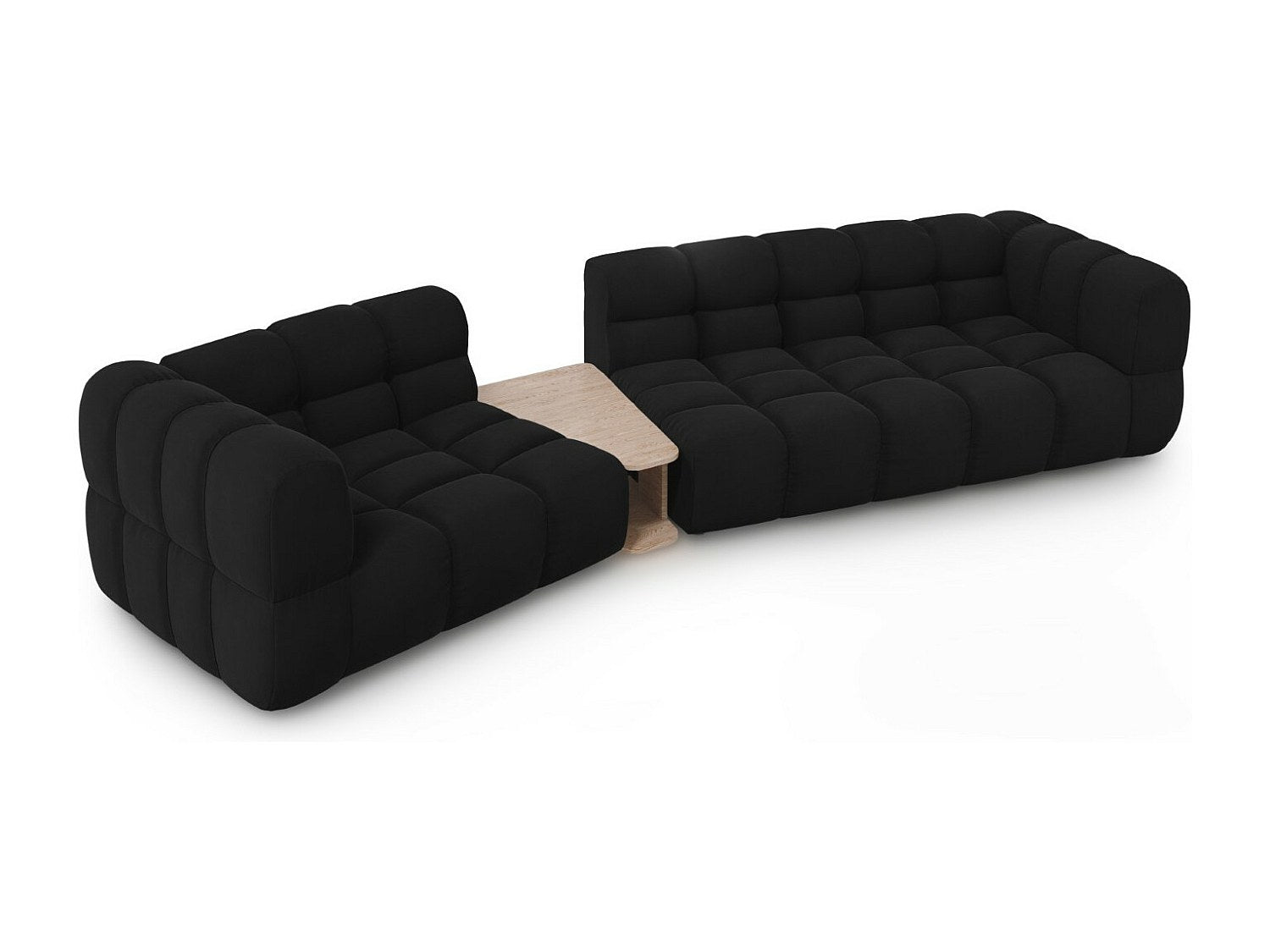 Canapé modulable 3 places noir velours
