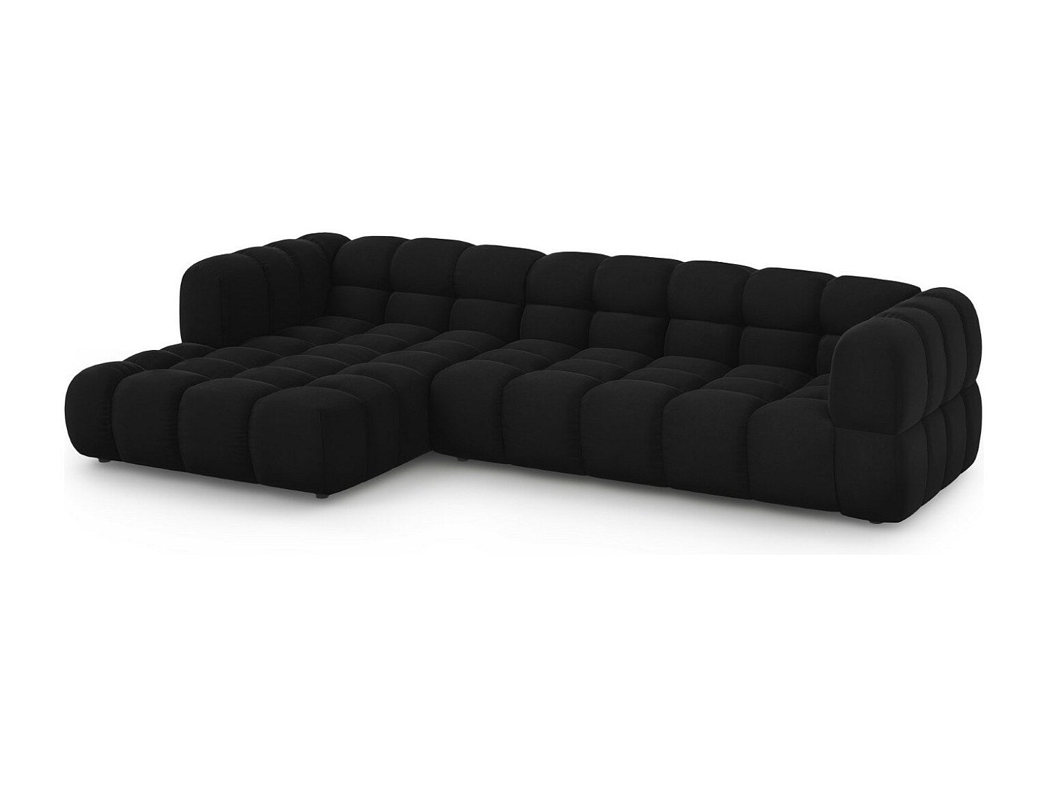 Canapé modulable 4 places noir velours