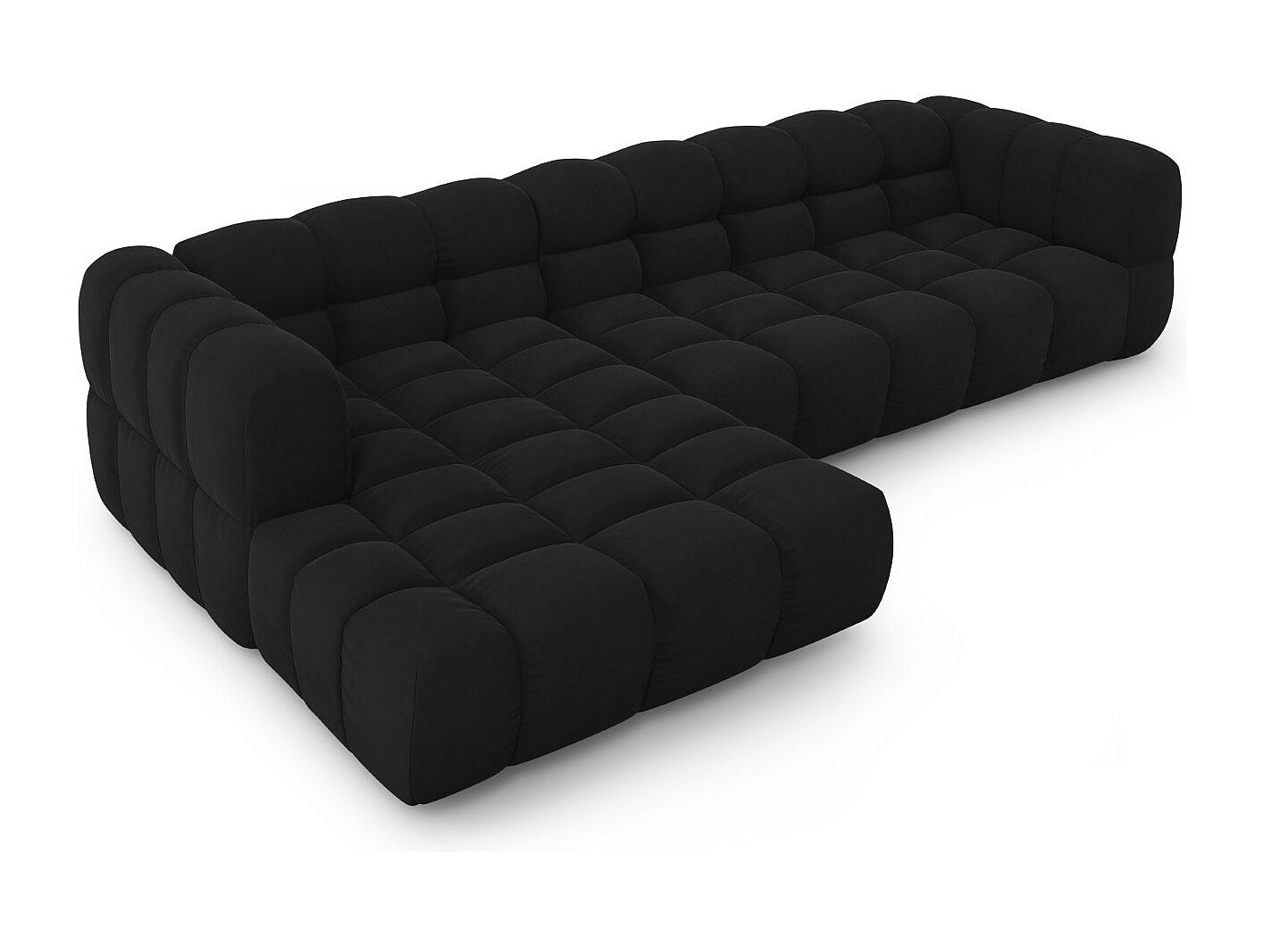 Canapé modulable 4 places noir velours