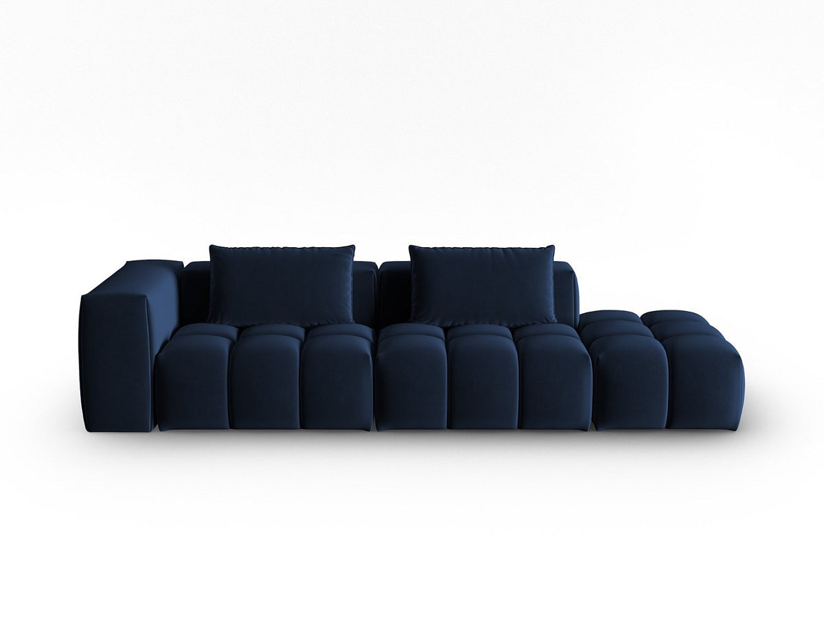 Canapé modulable 3 places bleu velours